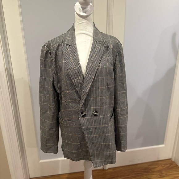 Rachel Zoe Gray Plaid Woman’s Blazer - Picture 1 of 7
